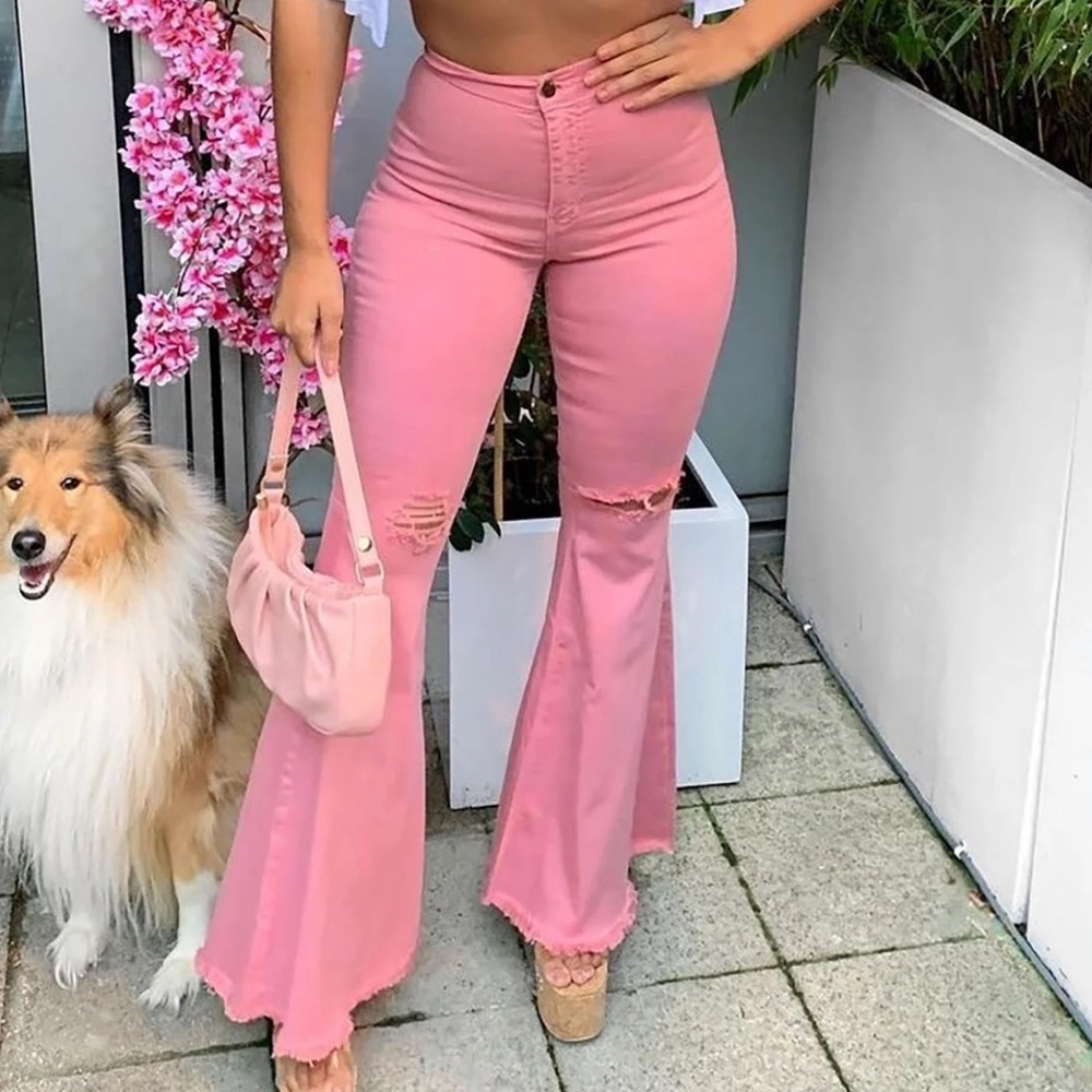 Pink Flare Jeans